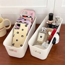 1Pc Multifunctional Desk Organizer, Rectangular Storage Box For Stationery & Sundries, Cute Container For Dorm Rooms, Ideal For Storing Phone Cases & Cosmetics - Multicolor - View 5