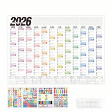 Year-End 2026 Calendar And Planner; New Year 2026 Wall Sticker Check-In Self-Discipline Chart - Multicolor - View 8