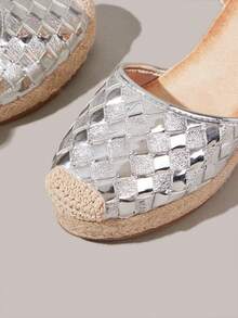 Styleloop Women's Vacation Casual Lace-Up Platform Wedge Shoes - Silver - View 5