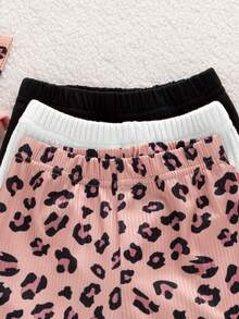 SHEIN Playful Pals Bộ 6 món cho bé gái sơ sinh mùa xuân và thu, kiểu dáng thường ngày, đơn giản, dễ thương, ngọt ngào với họa tiết da báo nâu, áo hồng/màu mơ phối cùng quần cùng màu, thích hợp cho đi học và mặc hàng ngày. - Nhiều màu - Xem 5