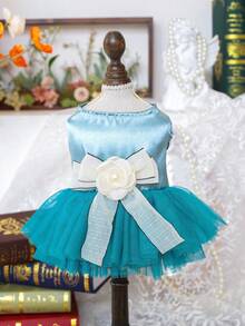 PETSIN 1件宠物立体花朵连衣裙，小型犬、猫咪通用款，公主风婚纱礼服，适合春夏穿着 - 彩色 - 查看 21