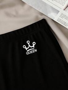 SHEIN Franclia 女士高腰显瘦提臀紧身短裤 - 黑色 - 查看 3