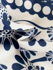 SHEIN Young Girl Woven Contrast Ditsy Floral Camisole Romper - Blue - View 7