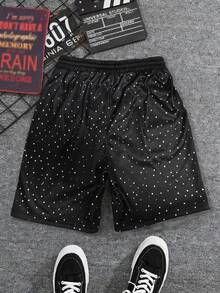 Manfinity Dauomo Quần short nam thời trang in họa tiết, cạp chun co giãn, có dây rút, kiểu dáng thường ngày, đa năng cho mùa hè. - Nhiều màu - Xem 2