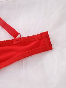 1pc Sexy Lace Simple Gather Lift Small Bust Underwire Bra - Multicolor - View 6