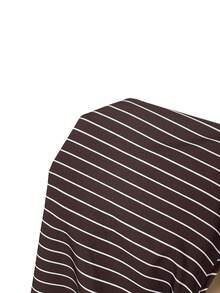 Aloruh Camisa blanca sólida con mangas de murciélago, doble botonadura y frente abierto elegante - Marrón - Ver 7