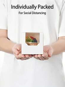 5/20 Pcs Single White Cupcakes Containers Gift Boxes With Window Inserts Handle For Wedding Candy Boxes - Multicolor - View 7