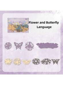4-Piece Flower Shadow Hollow Sticker Paper Set | Retro Non-Adhesive DIY Collage Supplies For Cross-Border - suit - View 6