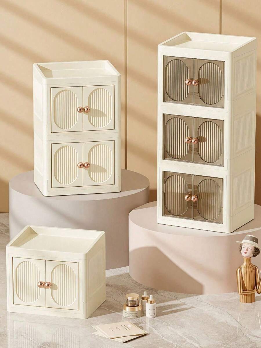 1pc Cosmetics Storage Box Household Luxury Desktop Dresser Skin Care Product Storage Box Facial Mask Dust Proof Drawer Sorting Cabinet Storage Rack - Multicolor - View 1