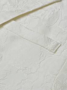 Calvornis Costume de mariage minimaliste pour homme, veste et pantalon de couleur unie, manches longues, pour cérémonie - Blanc - Voir 4