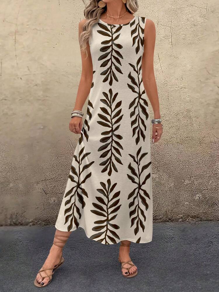 EMERY ROSE Women's Casual Tree Branch & Floral Print Dress, Suitable For Spring/Summer,Casual - Multicolor - View 3