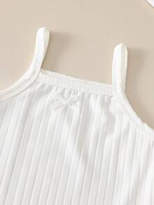 SHEIN 3pcs/Set Baby Girl Casual Cute Colorblock Strap Romper, Summer - White - View 7