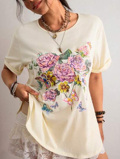 Freevana Camiseta casual de manga corta con cuello redondo, estampado de rayas, para mujer de talla grande, ideal para uso diario, viajes, aeropuerto, Día de San Valentín, vacaciones de verano, salidas, negocios casuales, oficina, y estilo lindo