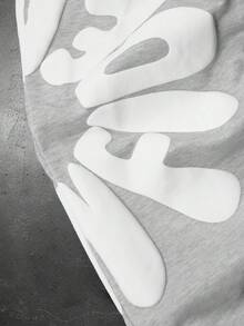 SLATEMANN 加大码男士休闲运动字母印花抽绳腰带运动裤 - 灰色 - 查看 5