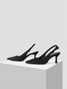 Mnmlis 女士尖头时尚高跟鞋，适合日常穿着 - 黑色 - 查看 2