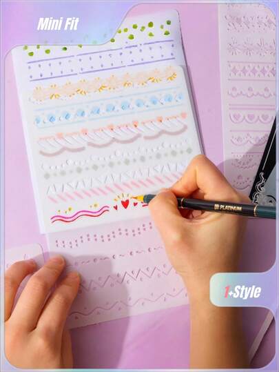 1 Set Of 4Pcs Falling Into The Bud Network Hand-Drawn Newspaper Template Hollow-Out Painting Pet Spray Painting Hollow-Out Template Coloring Painting Template