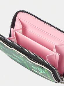 HARRY POTTER X SHEIN Dompet Penyimpanan Portabel Bergaya dengan Kapasitas Besar - Hijau - View 5