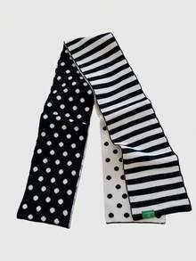ROMWE Anime Women Scarves - Milky White Black - View 5