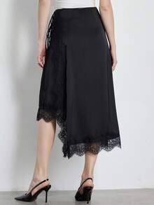 Aveloria Modichic Fashionable European Design Casual Commute Black Lace Skirt Women Long Elegant Gothic Cover Up For Autumn Classy Bar Party - Black - View 2