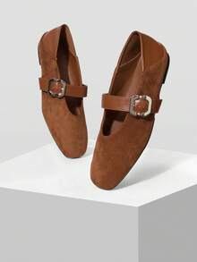MOTF WOMEN SQUARE TOE FLATS - Brown - View 10