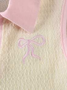 SHEIN Elladie kids 新款V领T恤和牛仔短裙套装，适合4-7岁女孩，春夏款，刺绣时尚套装，适合休闲、度假、上学、旅行、户外活动等场合。 - 彩色 - 查看 6