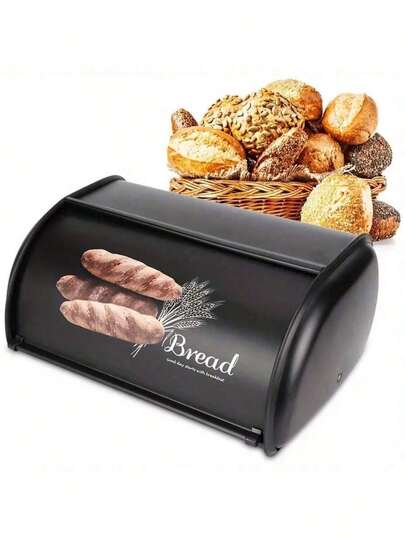 1 صندوق خبز، صندوق خبز قديم محكم الإغلاق مع غطاء، حافظ خبز قابل لإعادة الاستخدام وقوي، لتخزين الخبز والخبز المحمص والفاكهة والخضروات، منظم ومخزن للمطبخ، اكسسوارات المطبخ