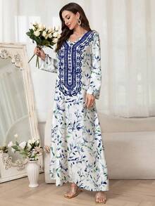 Al Najma Women Arabian Style Casual Dress, Minimalist Fashion For Everyday Wear,Modest - White - View 2