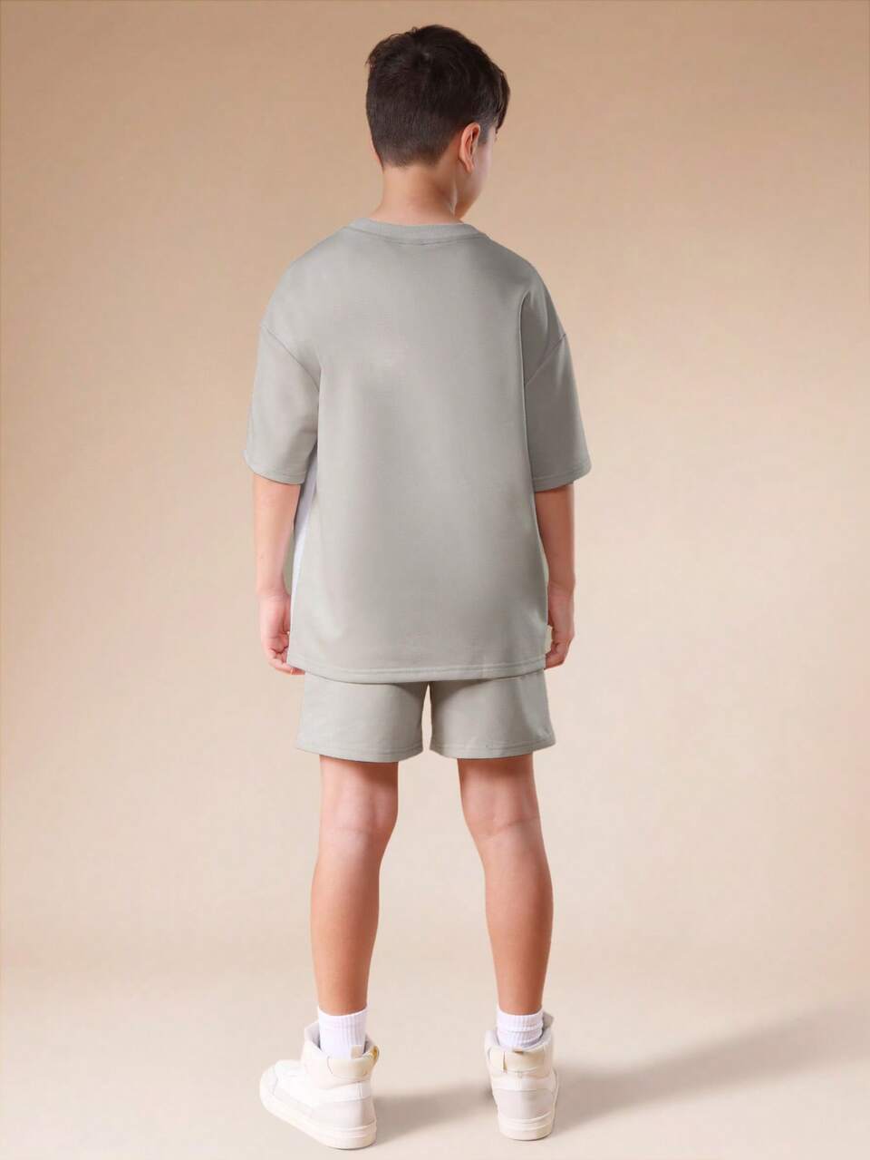 Farbblock-T-Shirt- und Shorts-Set