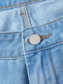 Sweetra Women's Party Graduation Fashionable Commuter Casual Cute Shorts Denim Skirt Plus Size SpringSummer Light Blue - Light Wash - View 3