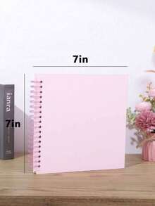 SHEIN 7*7英寸/8x8英寸/10x10英寸DIY剪贴簿相册40页/20张精装牛皮纸剪贴簿相册纪念册适用于婚礼和周年纪念家庭 - 粉色 - 查看 9