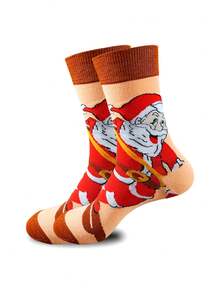 10/20/30/40只装随机棉袜，麋鹿、雪人图案 – 秋冬中筒袜 - 彩色 - 查看 13