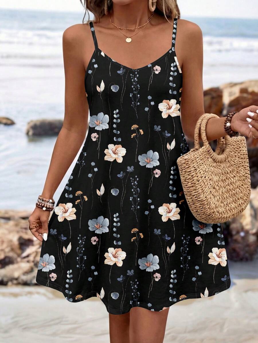 Sylviya Women's Spaghetti Strap Knitted Mini Dress, Suitable For Summer Summer Dresses For Women,Sun Dresses For Women,Bohemian Clothes Chic Dress,Vacation - Multicolor - View 1