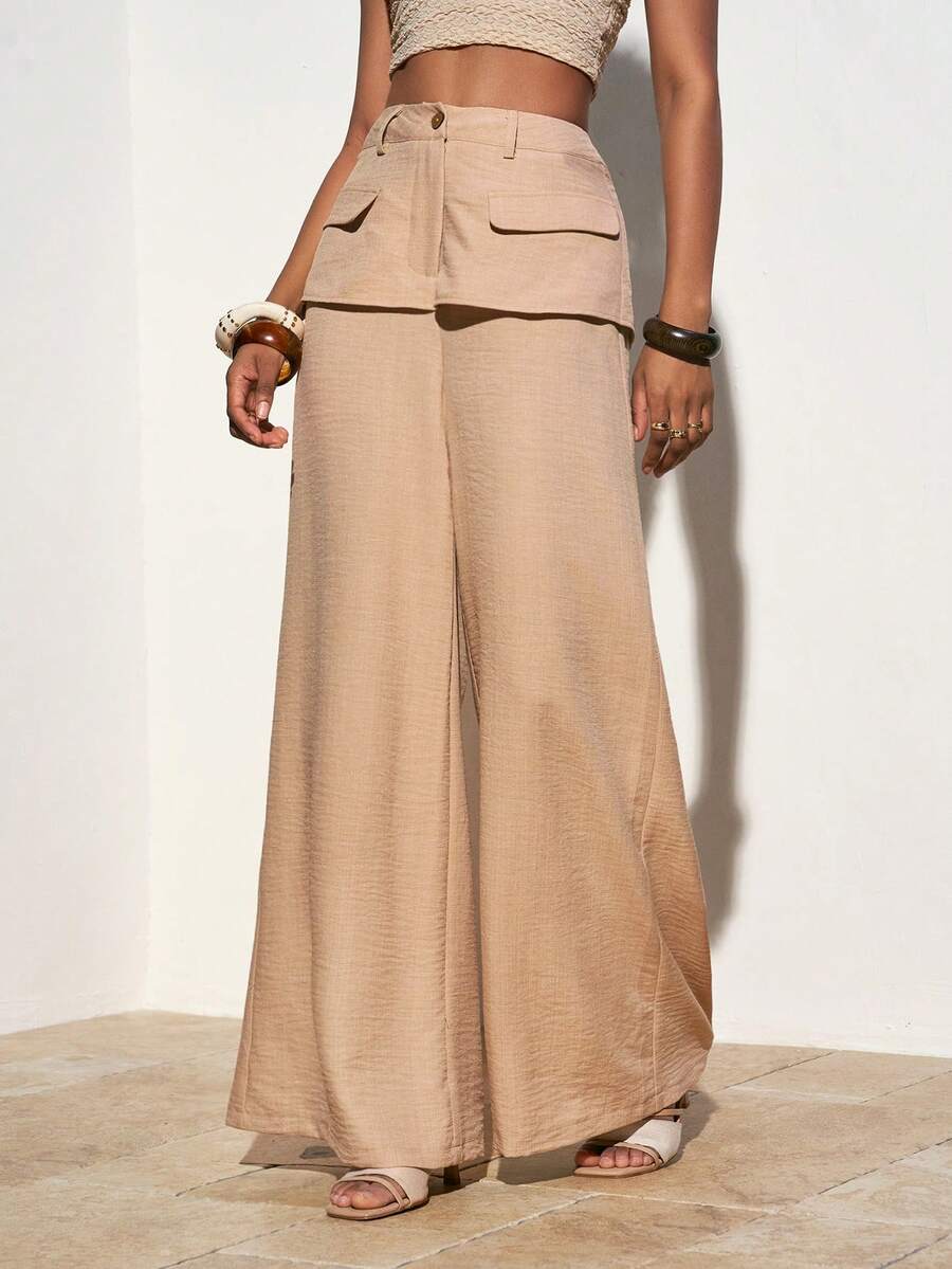 Zivah بنطلون كتان واسع الساق مع جيوب 2 في 1، بنطلون قصير لون المشمش، ملابس جديدة لربيع وصيف 2026 مناسبة للمناسبات المختلفة كالمهرجانات الموسيقية، عيد الفصح، ، عيد الحب، الحفلات، التخرج، الطلاب، الاستخدام اليومي، الرحلات، الشاطئ، الحفلات، الزفاف، الذهاب للعمل، الخروجات العطلات