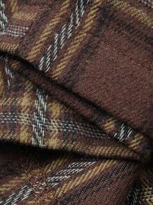 Livesso Plaid Elastic Waist Straight Leg Lounge Pants, Suitable For Spring, Autumn And Winter - Brown - View 7