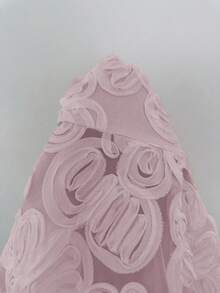 Rafferiza 优雅时尚无肩带束腰荷叶边下摆侧开衩隐形拉链网纱刺绣杏色女式衬衫，春夏荷叶边上衣，女士无肩带衬衫，蕾丝抹胸无肩带上衣，女士束身衣，女士上衣，女士精美上衣，女士无肩带上衣 - 粉色 - 查看 4