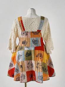 SHEIN CURVE+ Plus Size Women's Colorful Bohemian Print Strap Dress, Summer - Multicolor - View 2