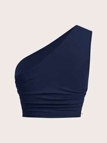 SHEIN EZwear 藏蓝色针织女式运动休闲户外套装，春夏款 - 藏蓝色 - 查看 10