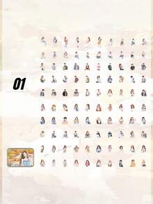 一套100张人物主题日记贴纸，适合成人日记本使用，时尚男女款，配有金属收纳盒，可用于剪贴簿、拼贴画、笔记本、工艺美术等。 - 多款 - 查看 20