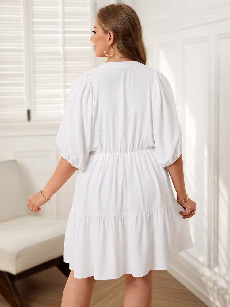 Plus Size Dresses For Summer/ Vacation White Boho Dress White Casual Dress White Summer Dress Women White Button Up Dress Casual Outfit For Women Summer Outfits Summer Clothes  Spring  Spring Outfit Women Spring Clothes Beach Vacation Outfits For Women Bohemian