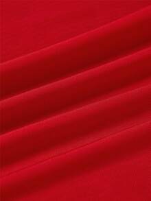 SHEIN MOD 大碼女士交叉背部魚尾搖擺針織背心裙 - 紅色 - 查看 4