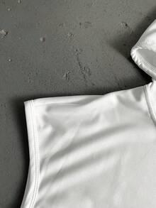 StoneGrade Men's Solid Color Drawstring Hooded Loose Casual Tank Top - White - View 7
