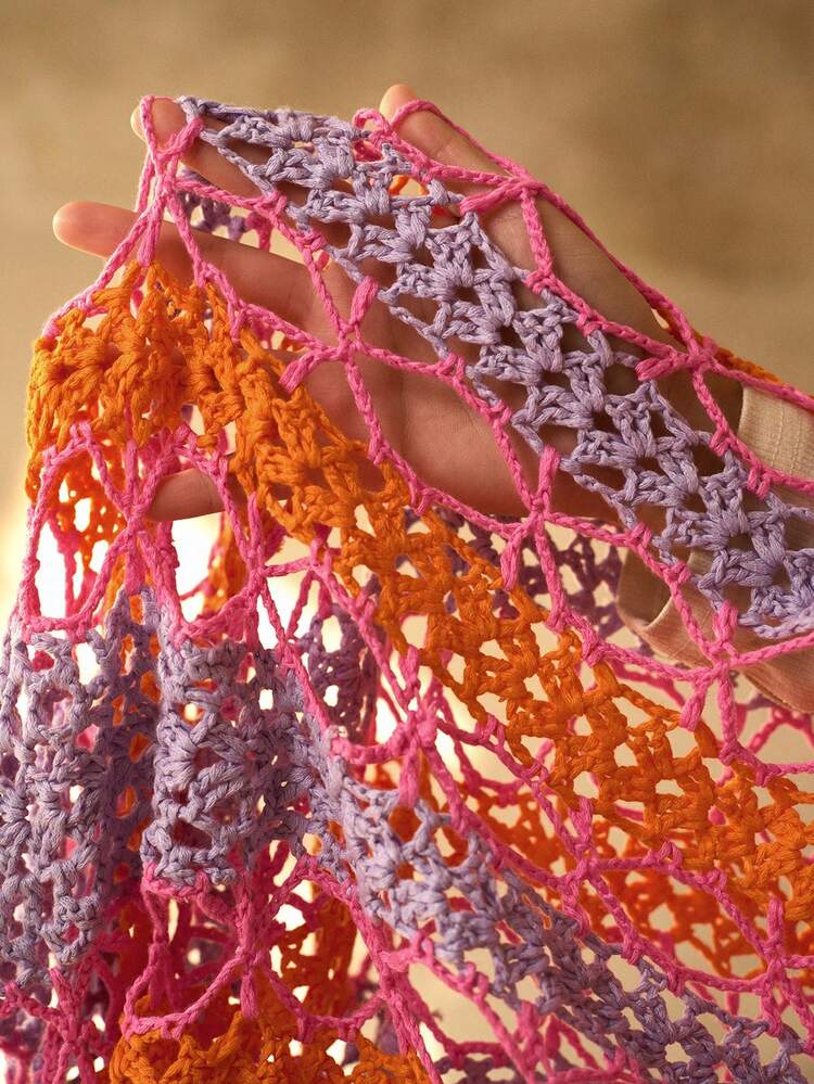 HANDMADE CROCHET HOLLOW OUT LONG SWIMSUIT COVER UP & SKIRT, LIGHTWEIGHT FOR VACATION