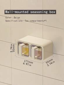 Seasoning Storage Box, Wall-Mounted Seasoning Box, Kitchen Household Salt Shaker, Seasoning Jar, Seasoning Rack, Seasoning Box Set - Multicolor - View 3