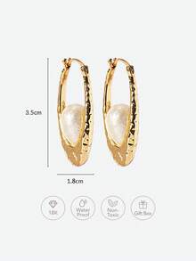 Opalesca Women Hoop Earrings,Outfits,Old Money,Beaded,Wedding/Bridal Accessories,Fairycore/Fairy,Pearl,For Mom/Women/Girl/Mother,Elegant,Premium,Classy,Crystalsbeaded,Wedding/Bridal Accessories,Fairycore/Fairy,Pearl,For Mom/Women/Girl/Mother,Elegant,Premium,Flower,Crystals,Gold,Easter,Travel/Beach/Vocation,Boho - Yellow Gold - View 6