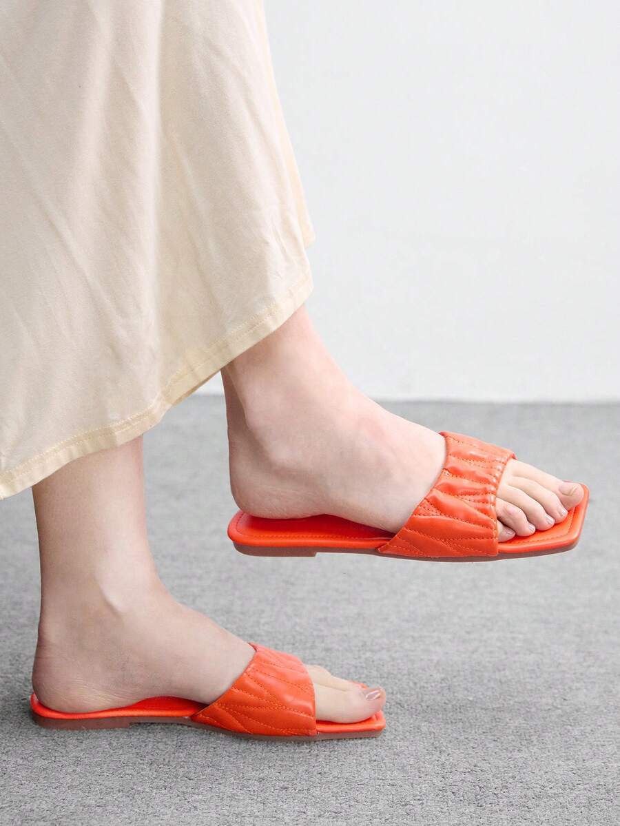 CUCCOO BIZCHIC 女士银色网眼简约平底鞋,优雅休闲,舒适易穿,适合工作、通勤、约会、正式场合等各种场合。 - 橘色 - 查看 1