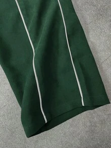 STYNVO 男士休闲字母印花拉链外套和裤子套装，秋季男士运动服套装，男士慢跑裤套装，男士运动套装，慢跑服 - 墨綠色 - 查看 4