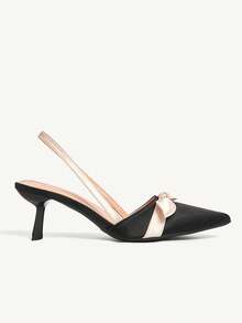 CUCCOO CHICEST Pantofi cu toc eleganti și la modă pentru femei, cu fundă decorativă - Negru - Vizualizare 8