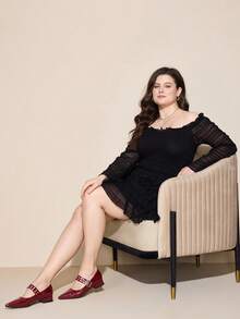 CUCCOO CURVES 女士宽楦高跟鞋 - 酒紅色 - 查看 6