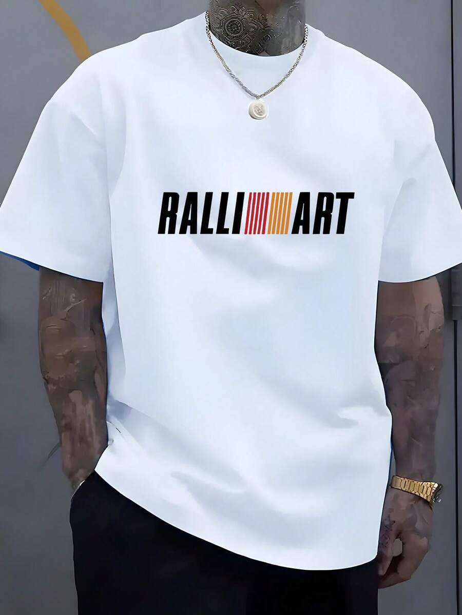 Manfinity Dauomo Men's Fashion Crew Neck T-Shirt, Versatile Short Sleeve - White - View 1