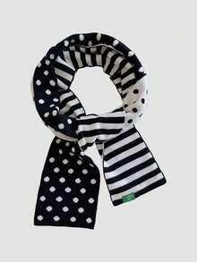 ROMWE Anime Women Scarves - Milky White Black - View 4